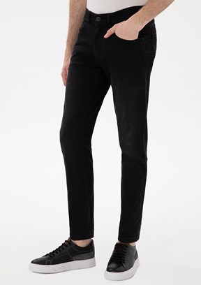 PİERRE CARDİN Siyah Erkek Slim Jean Pantolon