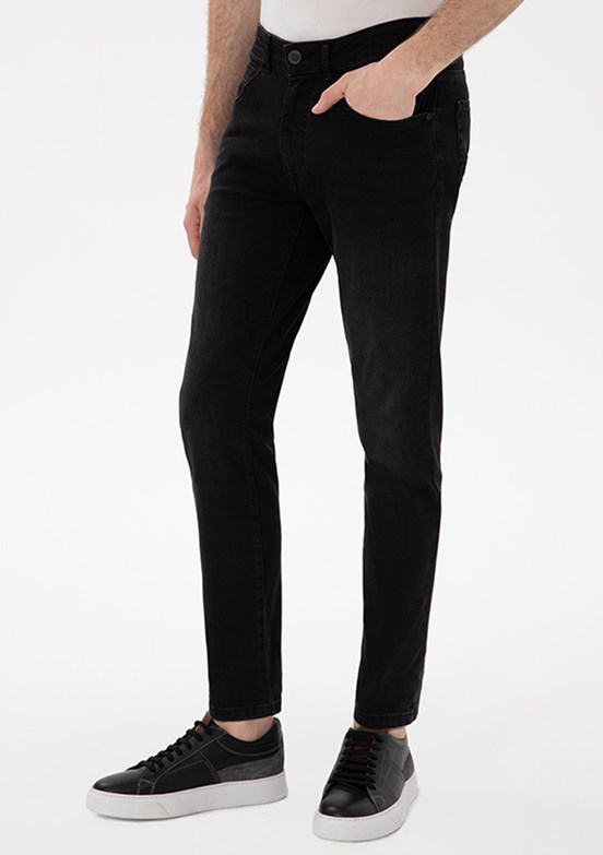 PİERRE CARDİN Siyah Erkek Slim Jean Pantolon