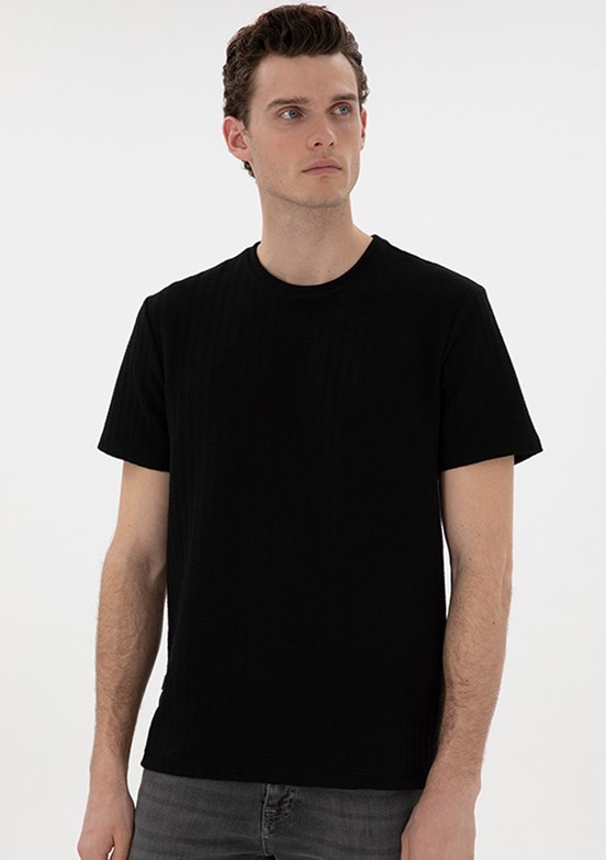PİERRE CARDİN Siyah Erkek Regular T-Shirt
