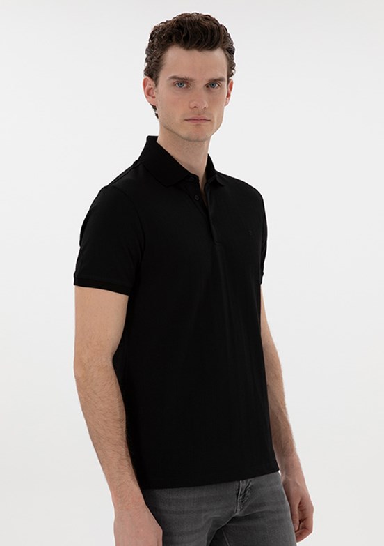 PİERRE CARDİN Siyah Erkek Slim T-Shirt