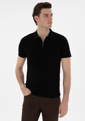 PİERRE CARDİN Siyah Erkek Slim Kazak