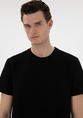 PİERRE CARDİN Siyah Erkek Regular T-Shirt