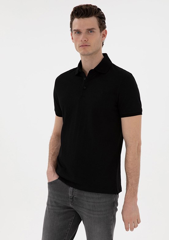 PİERRE CARDİN Siyah Erkek Slim T-Shirt