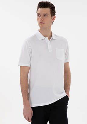 PİERRE CARDİN Beyaz Erkek Basic T-Shirt