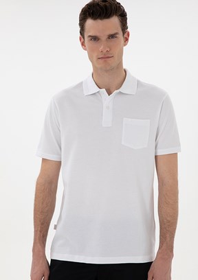 PİERRE CARDİN Beyaz Erkek Basic T-Shirt