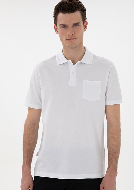 PİERRE CARDİN Beyaz Erkek Basic T-Shirt