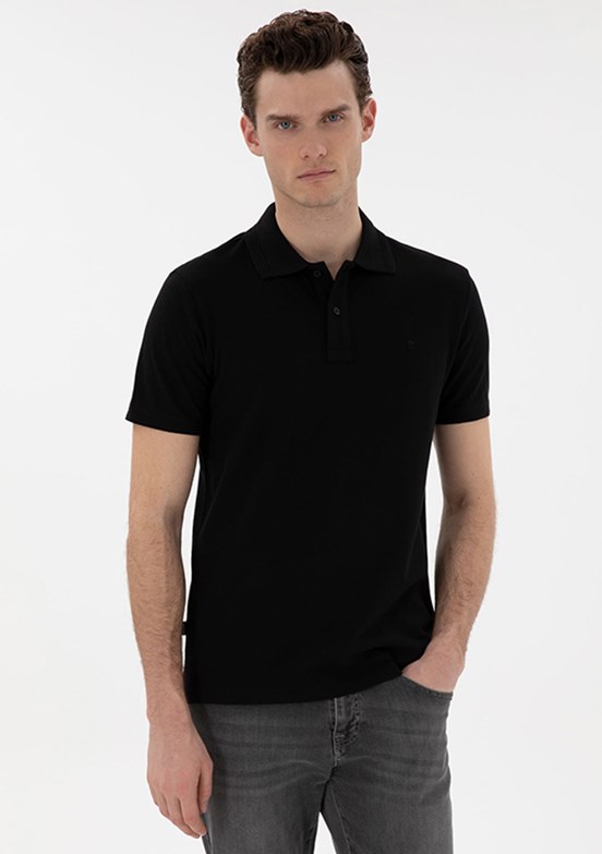 PİERRE CARDİN Siyah Erkek Basic T-Shirt