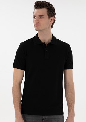 PİERRE CARDİN Siyah Erkek Basic T-Shirt