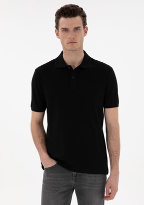 PİERRE CARDİN Siyah Erkek Basic T-Shirt