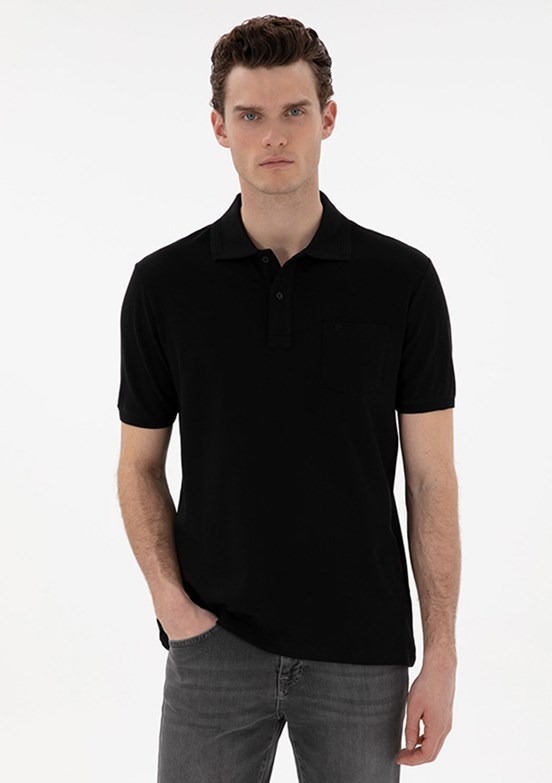 PİERRE CARDİN Siyah Erkek Basic T-Shirt