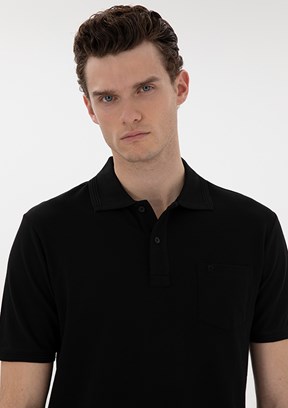 PİERRE CARDİN Siyah Erkek Basic T-Shirt