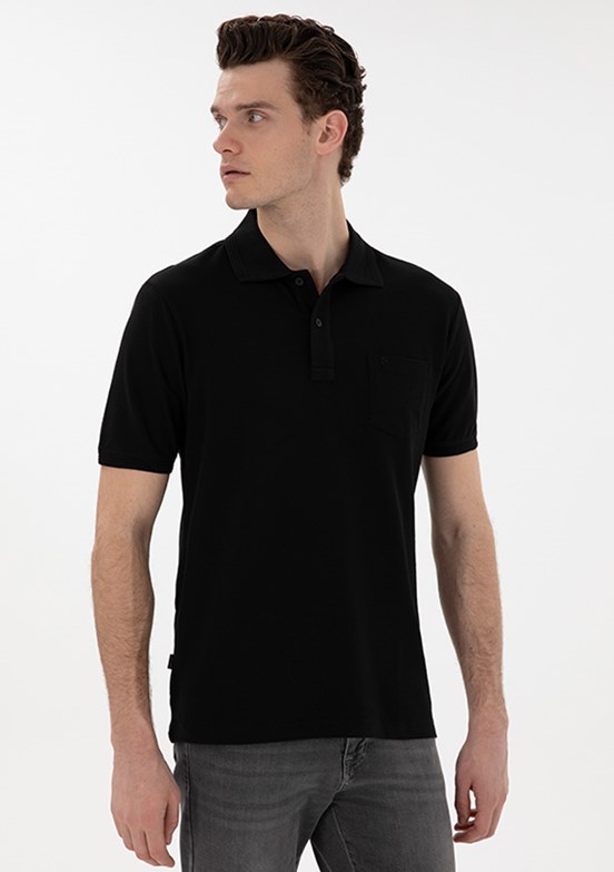PİERRE CARDİN Siyah Erkek Basic T-Shirt