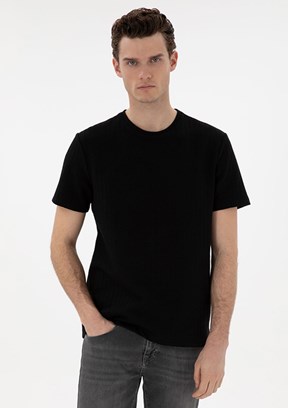 PİERRE CARDİN Siyah Erkek Regular T-Shirt