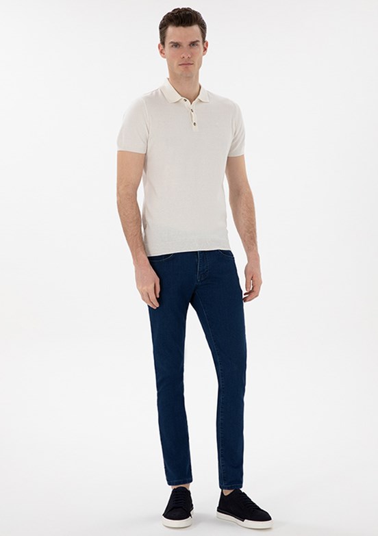 PİERRE CARDİN Erkek Lacivert Slim Jean Pantolon