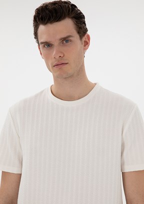 PİERRE CARDİN Beyaz Erkek Regular T-Shirt