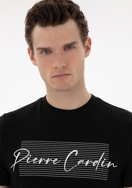 PİERRE CARDİN Siyah Erkek Slim T-Shirt