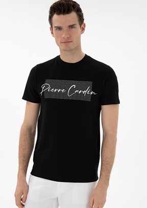 PİERRE CARDİN Siyah Erkek Slim T-Shirt