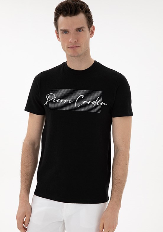 PİERRE CARDİN Siyah Erkek Slim T-Shirt