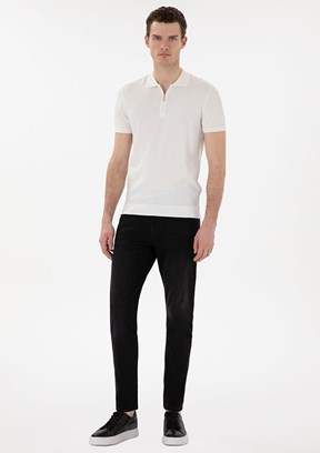 PİERRE CARDİN Siyah Erkek Slim Jean Pantolon