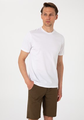 PİERRE CARDİN Erkek Beyaz Basic T-Shirt