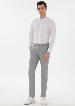 PİERRE CARDİN Gri Erkek Slim Pantolon
