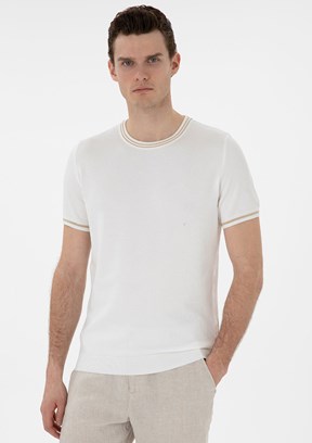 PİERRE CARDİN Beyaz Erkek Slim Kazak
