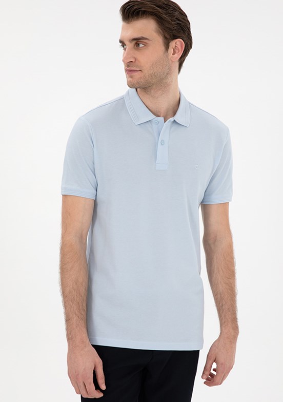 PİERRE CARDİN Mavi Erkek Basic T-Shirt