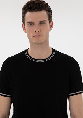 PİERRE CARDİN Siyah Erkek Slim Kazak