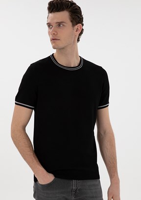 PİERRE CARDİN Siyah Erkek Slim Kazak