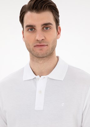 PİERRE CARDİN Beyaz Erkek Basic T-Shirt