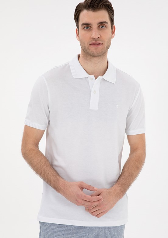 PİERRE CARDİN Beyaz Erkek Basic T-Shirt