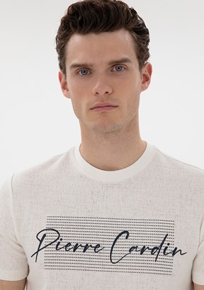 PİERRE CARDİN Beyaz Erkek Slim T-Shirt