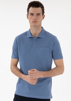 PİERRE CARDİN Mavi Erkek Basic T-Shirt
