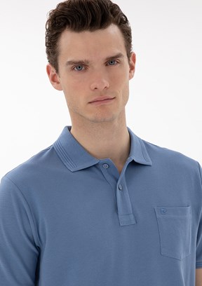 PİERRE CARDİN Mavi Erkek Basic T-Shirt