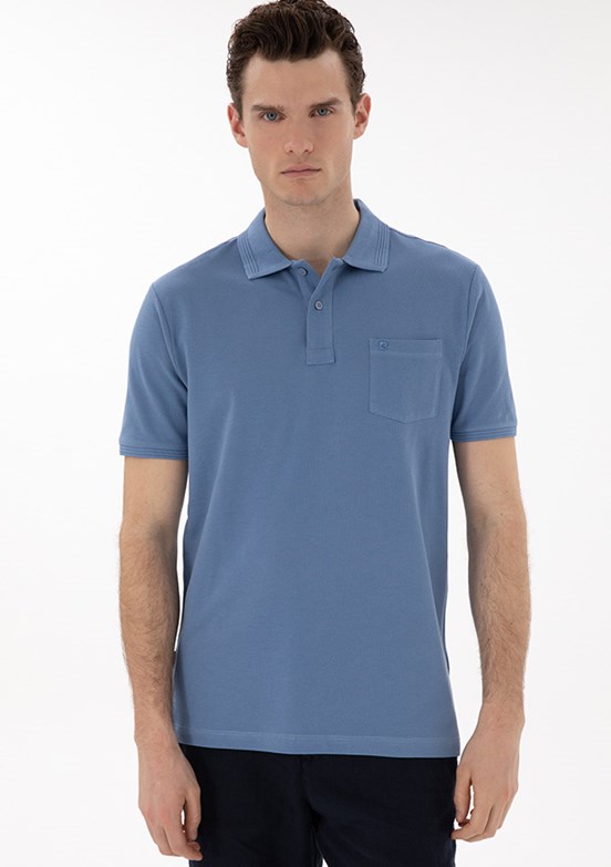 PİERRE CARDİN Mavi Erkek Basic T-Shirt