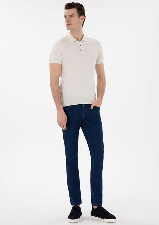 PİERRE CARDİN Erkek Lacivert Slim Jean Pantolon