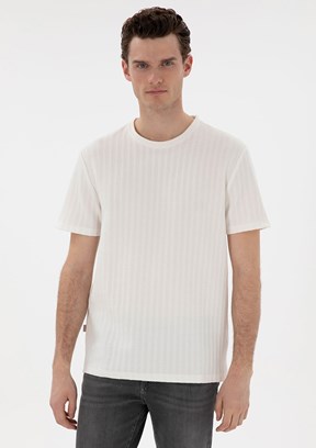 PİERRE CARDİN Beyaz Erkek Regular T-Shirt