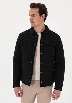 PİERRE CARDİN Siyah Erkek Basic Mont