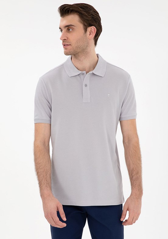 PİERRE CARDİN Gri Erkek Basic T-Shirt