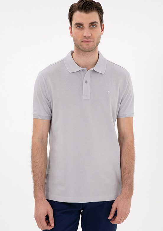 PİERRE CARDİN Gri Erkek Basic T-Shirt