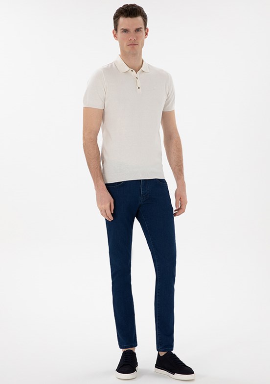 PİERRE CARDİN Erkek Lacivert Slim Jean Pantolon