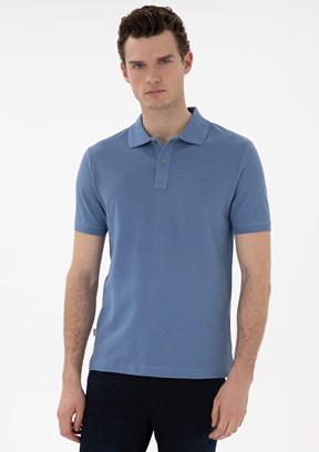PİERRE CARDİN Mavi Erkek Basic T-Shirt