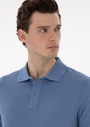 PİERRE CARDİN Mavi Erkek Basic T-Shirt