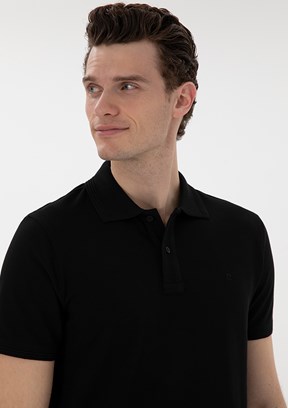 PİERRE CARDİN Siyah Erkek Basic T-Shirt