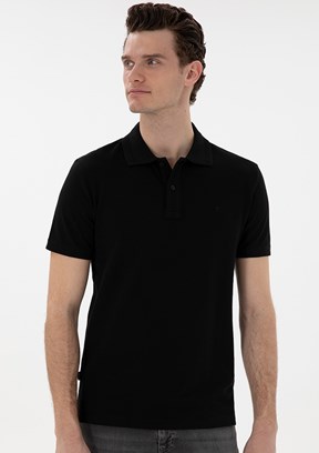 PİERRE CARDİN Siyah Erkek Basic T-Shirt