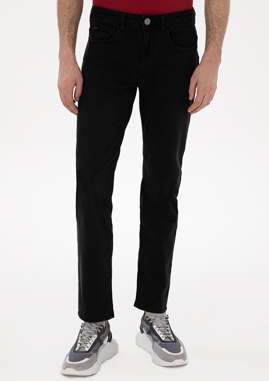PİERRE CARDİN Siyah Erkek Straight Jean Pantolon