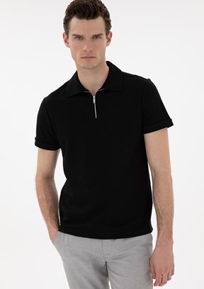 PİERRE CARDİN Siyah Erkek Slim T-Shirt