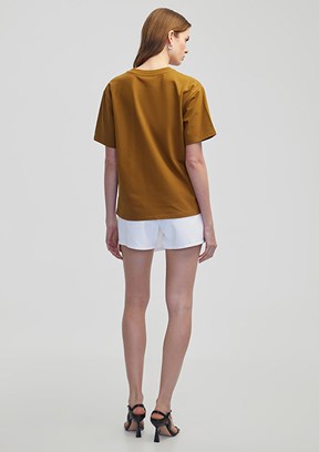 İPEKYOL Tütün Rengi Basic Kadın T-shirt