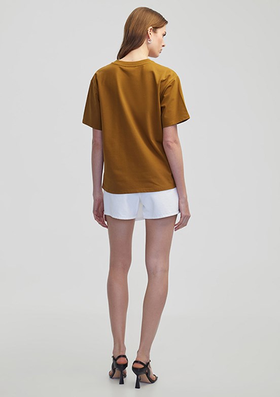 İPEKYOL Tütün Rengi Basic Kadın T-shirt