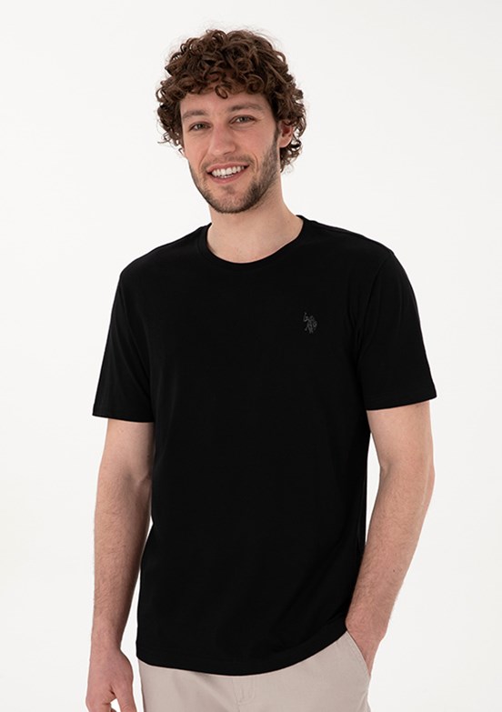 US POLO ASSN Erkek Siyah Basic T-Shirt